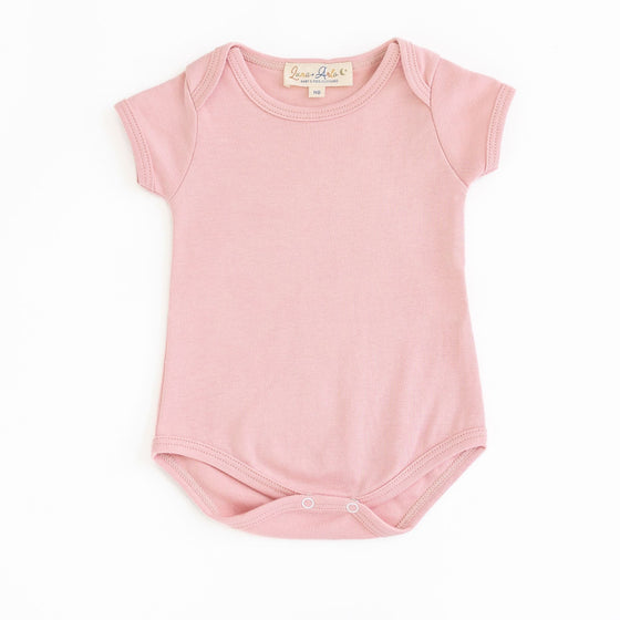 Luna & Arlo Basics Short Sleeve Bodysuit - Dusty Rose - Magnolia BabyBodysuit