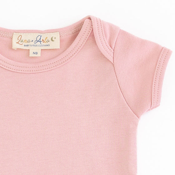 Luna & Arlo Basics Short Sleeve Bodysuit - Dusty Rose - Magnolia BabyBodysuit