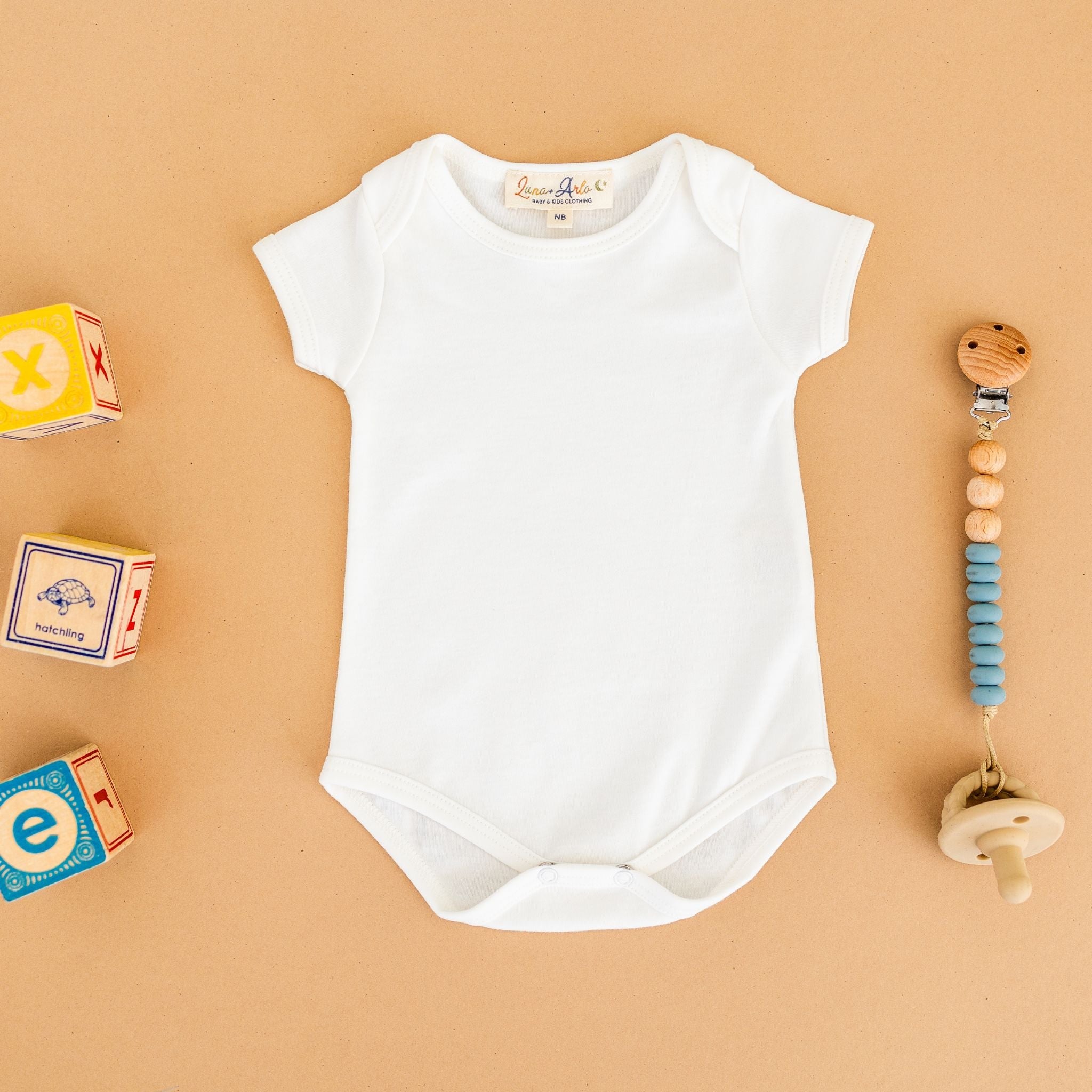Luna & Arlo Basics Short Sleeve Bodysuit - Ivory - Magnolia BabyBodysuit