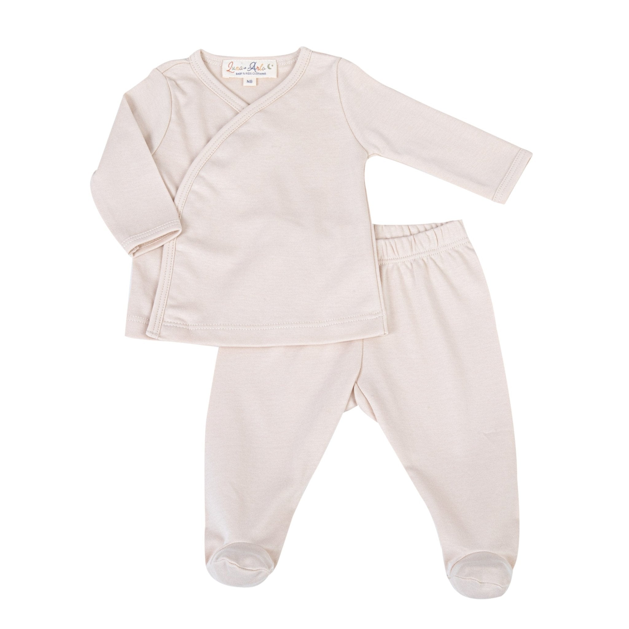 Luna & Arlo Basics X - Tee Footed Pant Set - Driftwood - Magnolia Baby2pc Pant Set