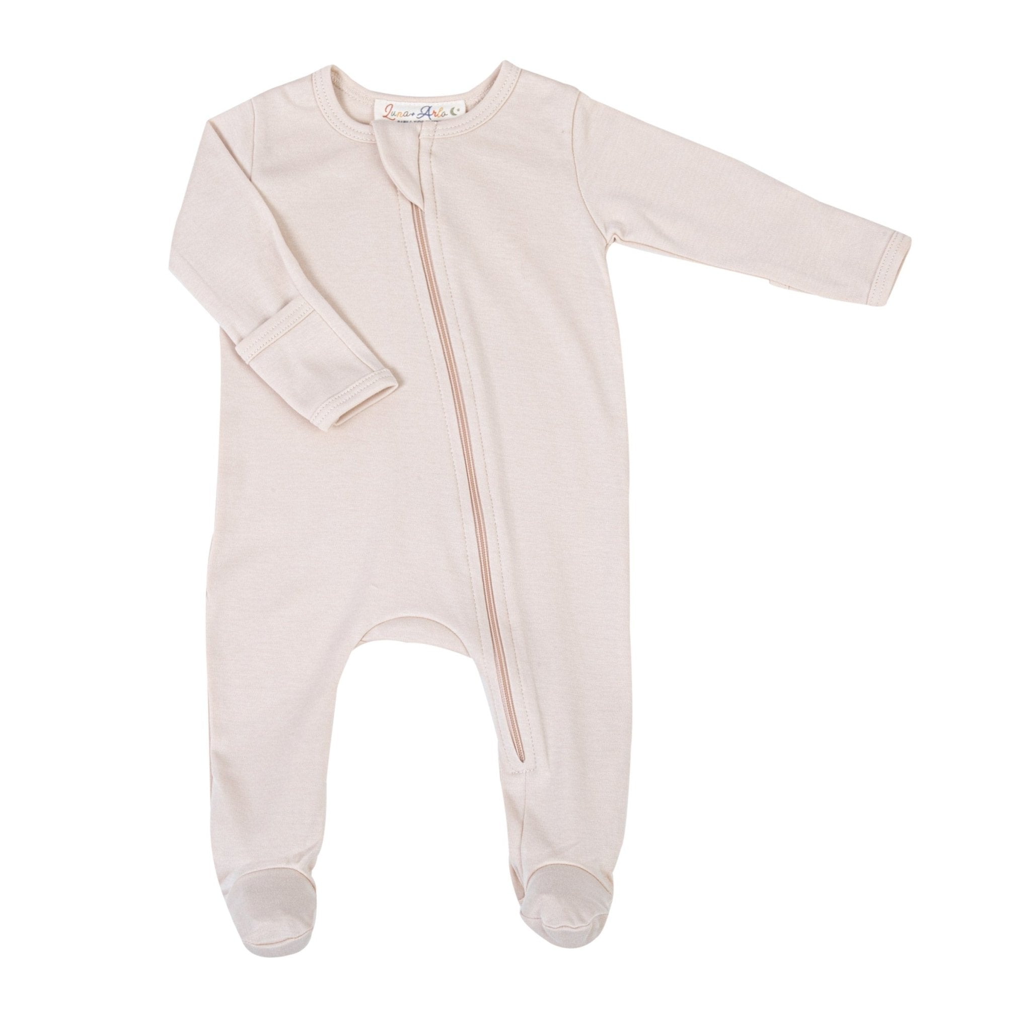 Luna & Arlo Basics Zip Footie - Driftwood - Magnolia BabyFootie