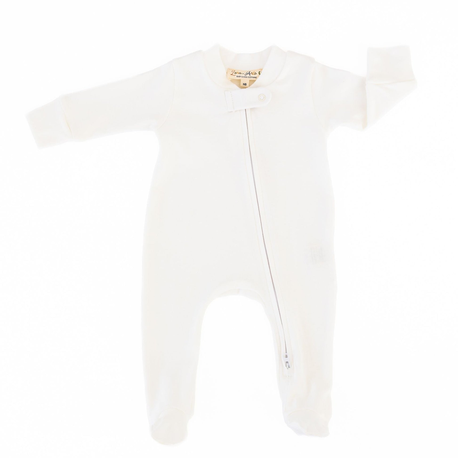 Luna & Arlo Basics Zip Footie - Ivory - Magnolia BabyFootie