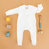 Luna & Arlo Basics Zip Footie - Ivory - Magnolia BabyFootie