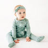 Luna & Arlo Basics Zip Footie - Moss - Magnolia BabyFootie