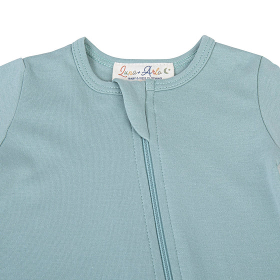 Luna & Arlo Basics Zip Footie - Moss - Magnolia BabyFootie