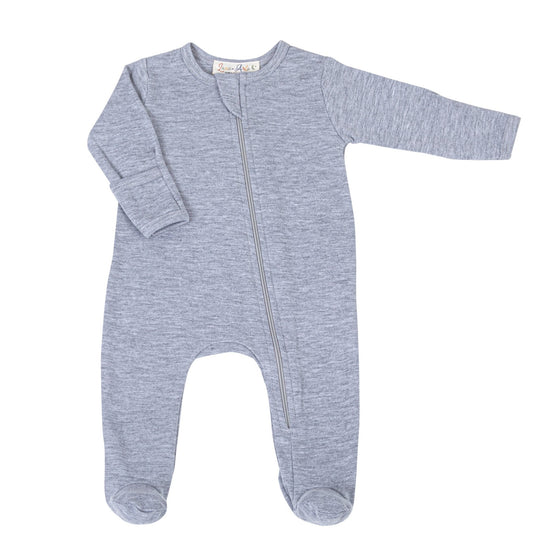 Luna & Arlo Basics Zip Footie - Slate - Magnolia BabyFootie