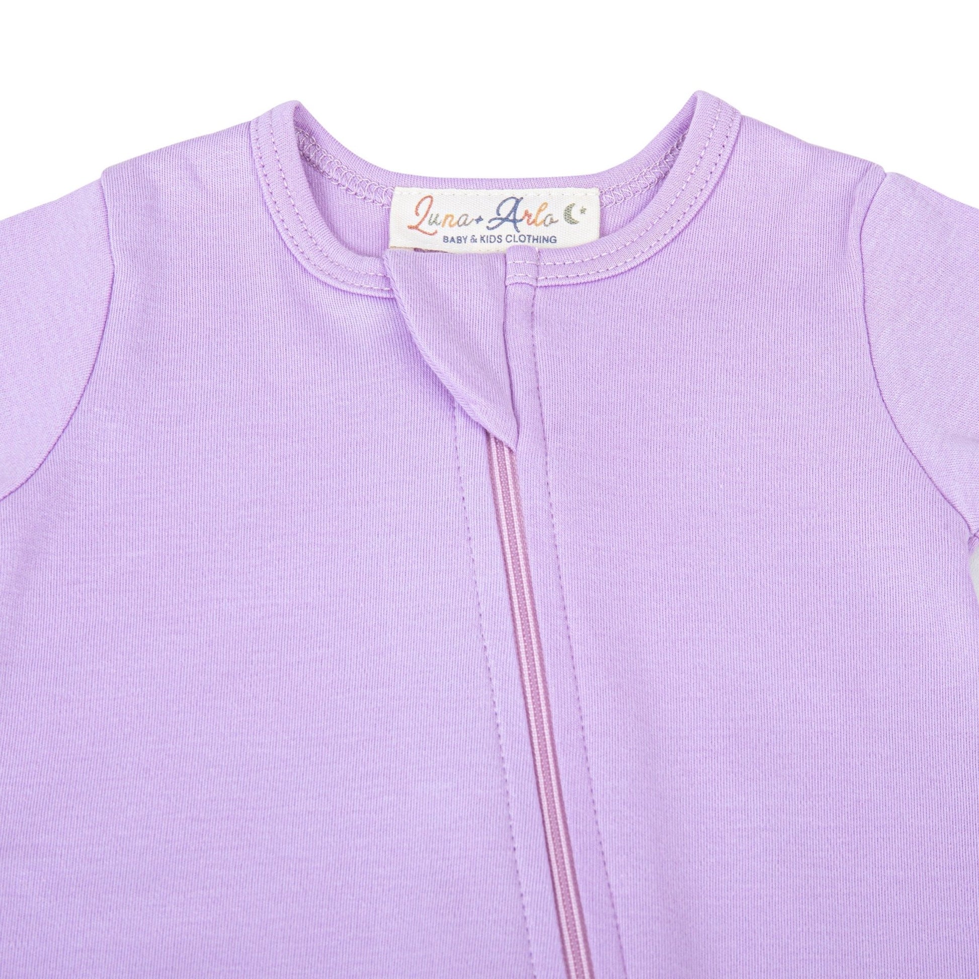 Luna & Arlo Basics Zip Footie - Wisteria - Magnolia BabyFootie