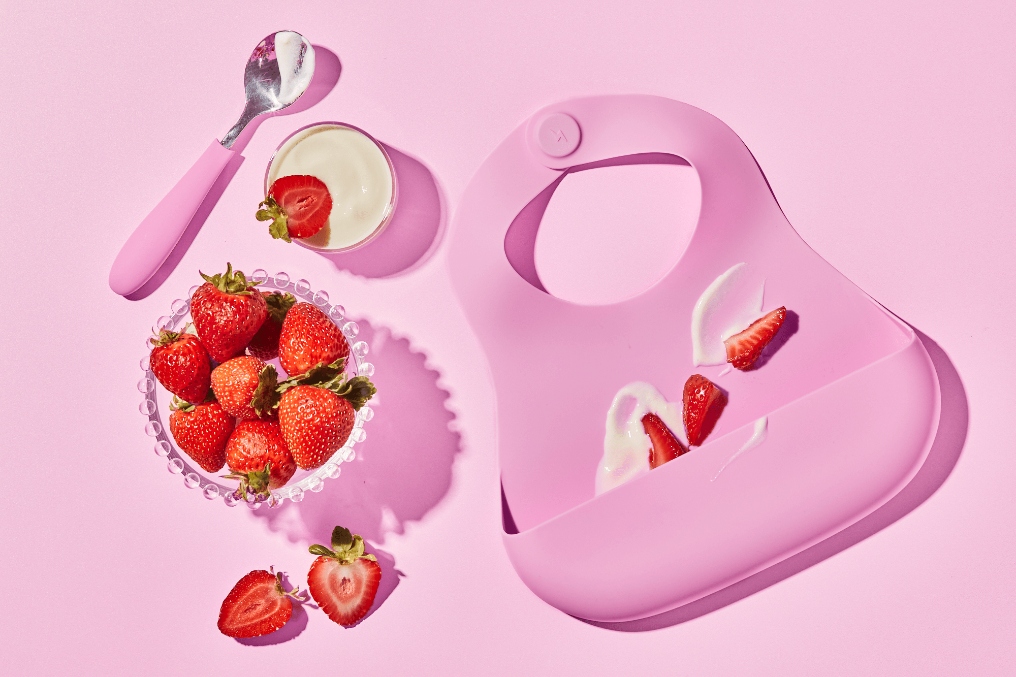 Magnetic Silicone Bib - Strawberry Dream - Magnolia BabyBib