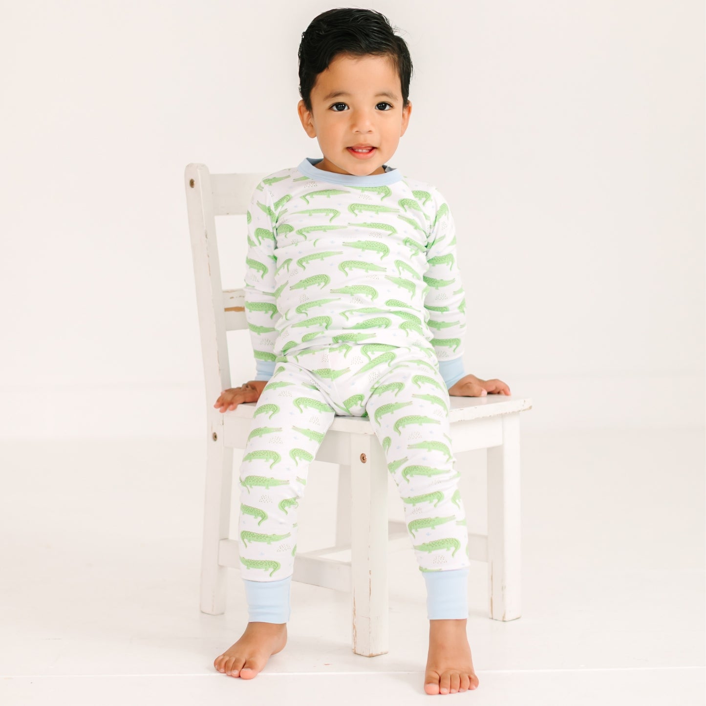 Bayou Baby Long Pajamas - Light Blue
