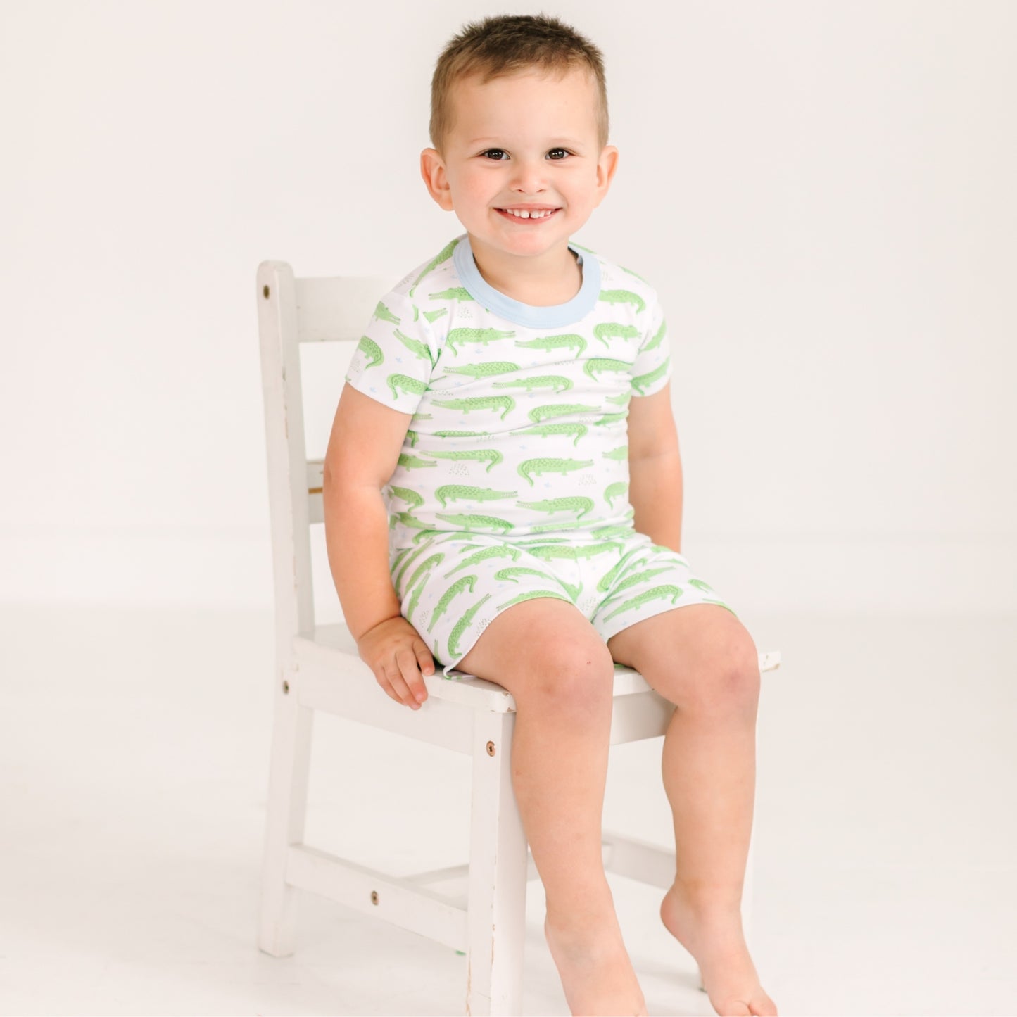 Bayou Baby Short Pajamas - Light Blue