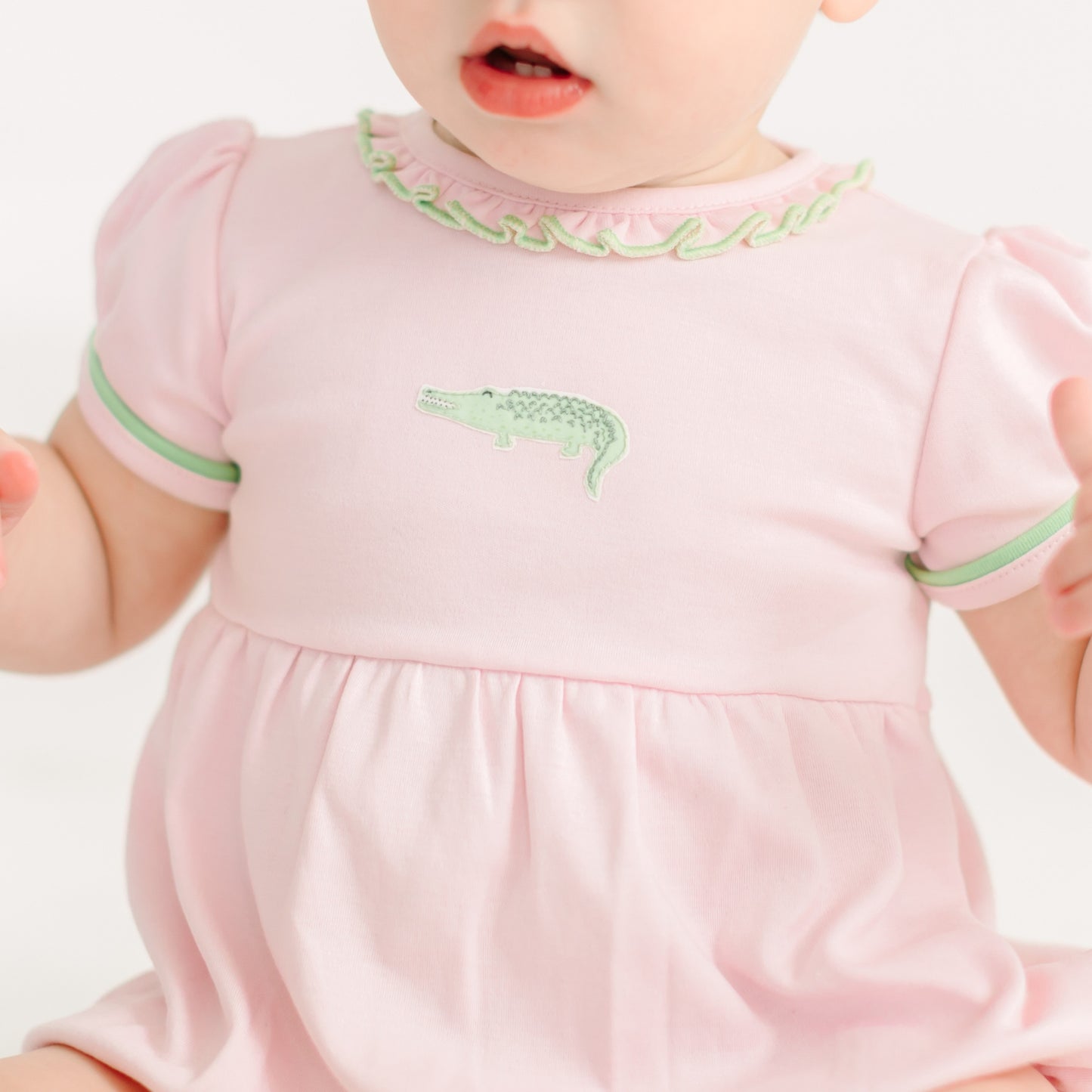 Bayou Baby Hand-Embroidered Ruffle Bubble