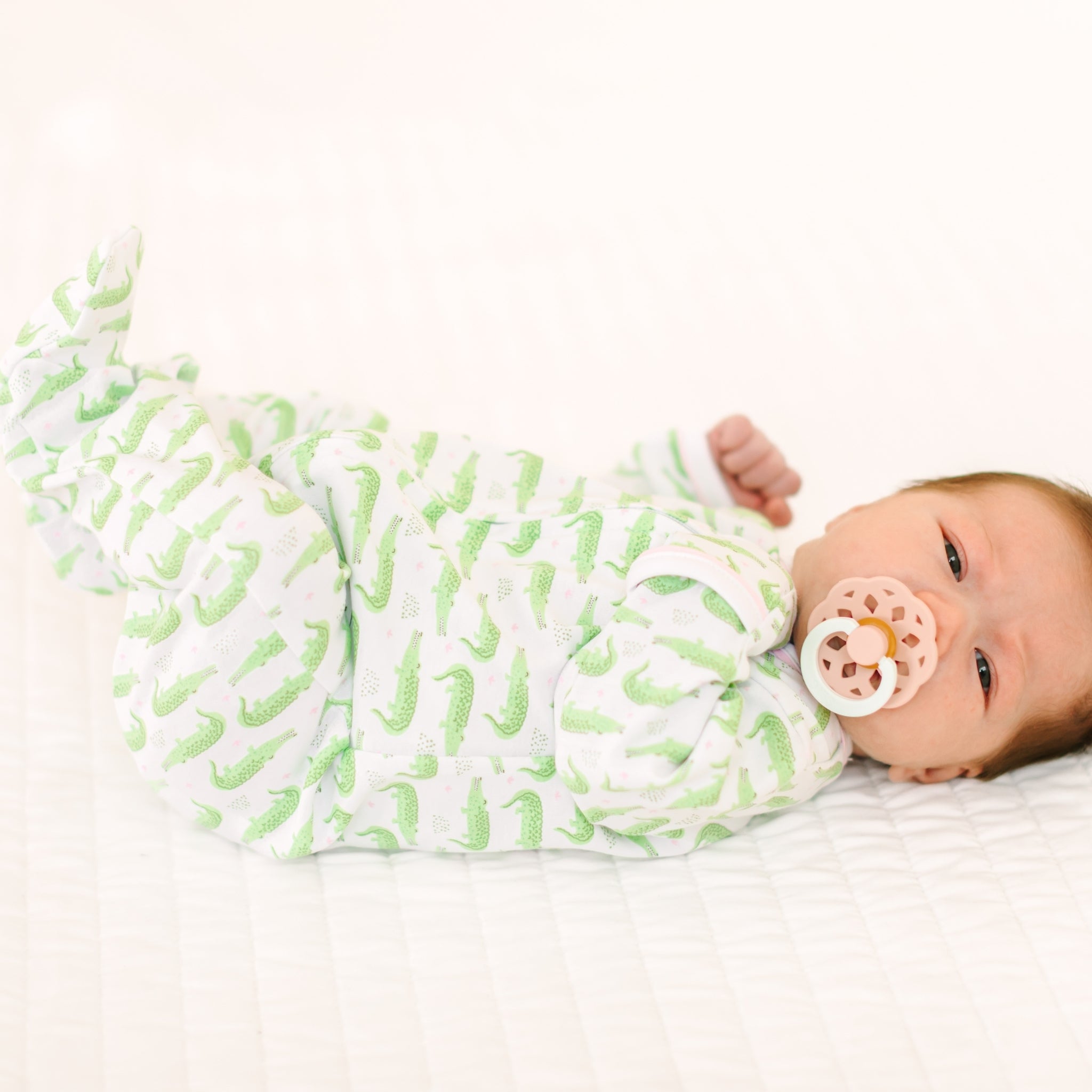 Bayou Baby Print Zip Footie - Pink