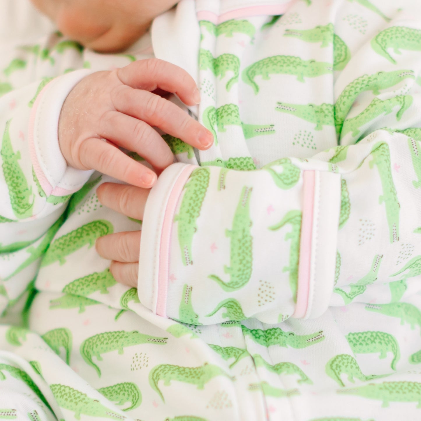 Bayou Baby Print Zip Footie - Pink