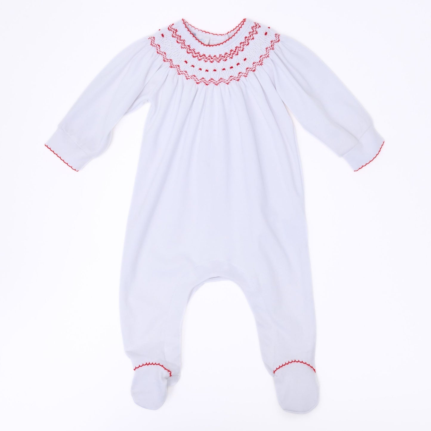 Chris Classics Bishop Footie - White Red - Magnolia Baby Boy