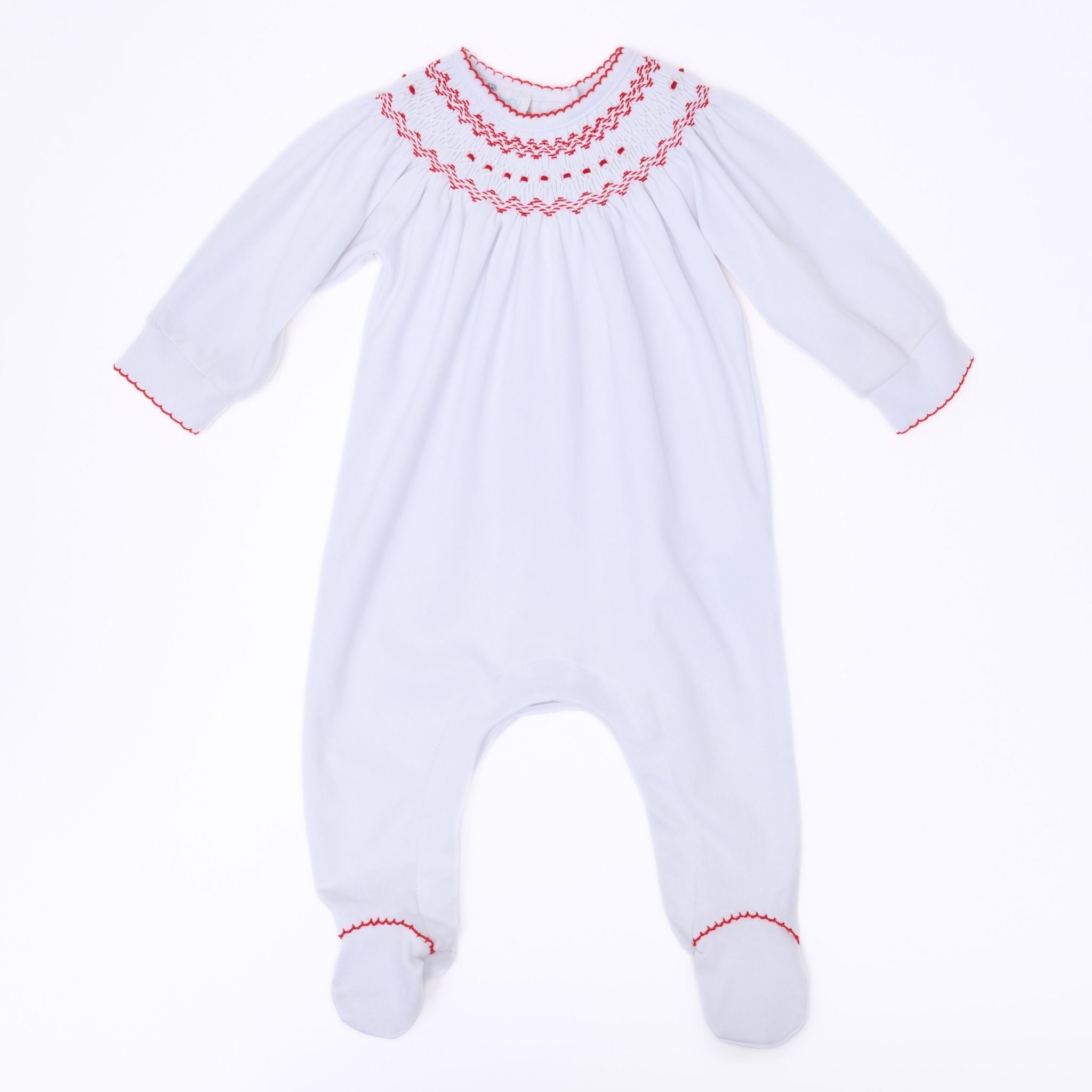 Chris Classics Bishop Footie - White Red - Magnolia Baby Boy