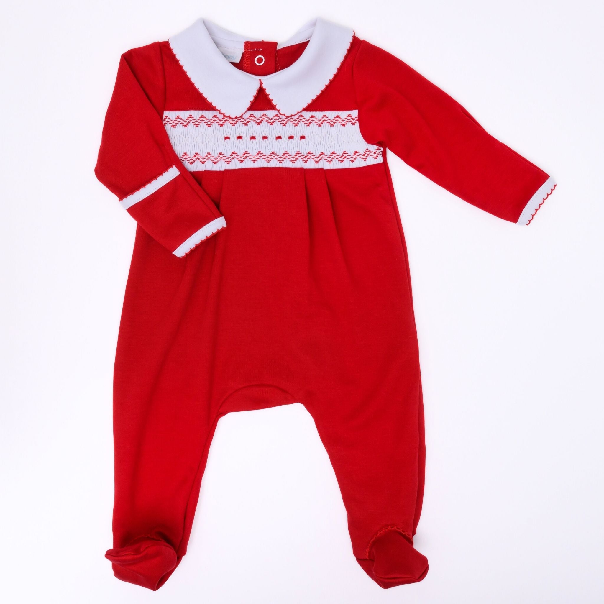 Chris Classics Smocked Footie - Red - Magnolia Baby Boy