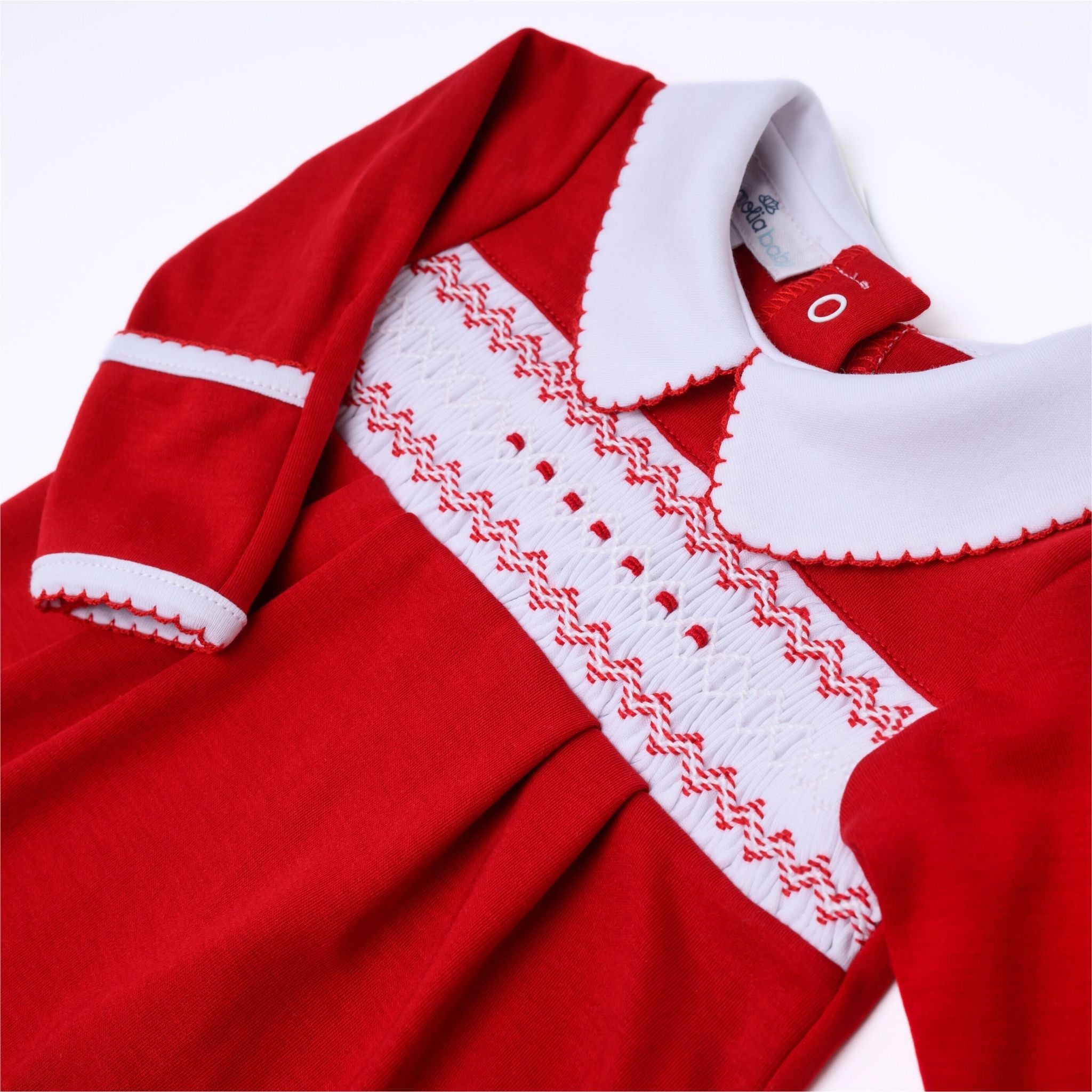 Chris Classics Smocked Footie - Red - Magnolia Baby Boy