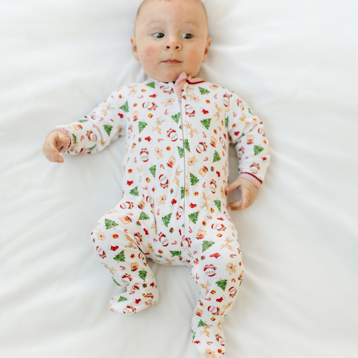 Christmas Magic Print Zip Footie
