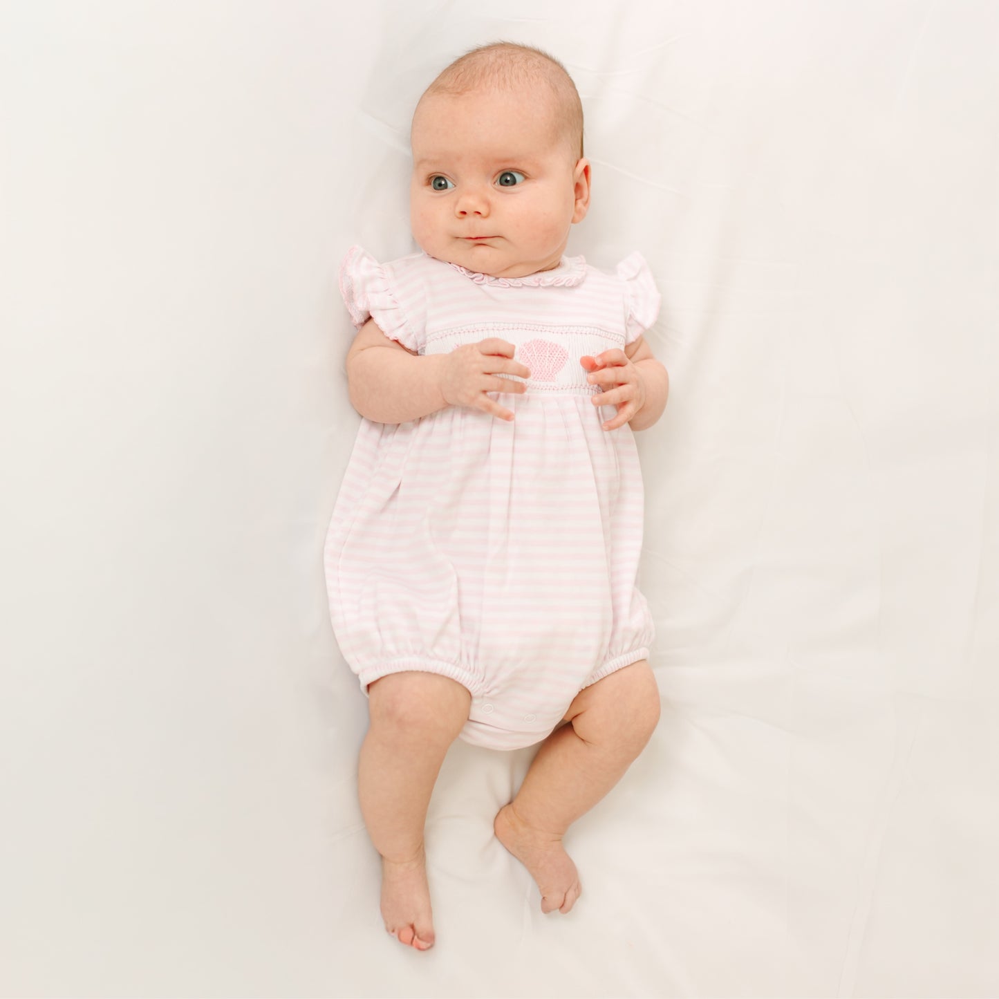 Coastal Treasures Smocked Bubble - Pink