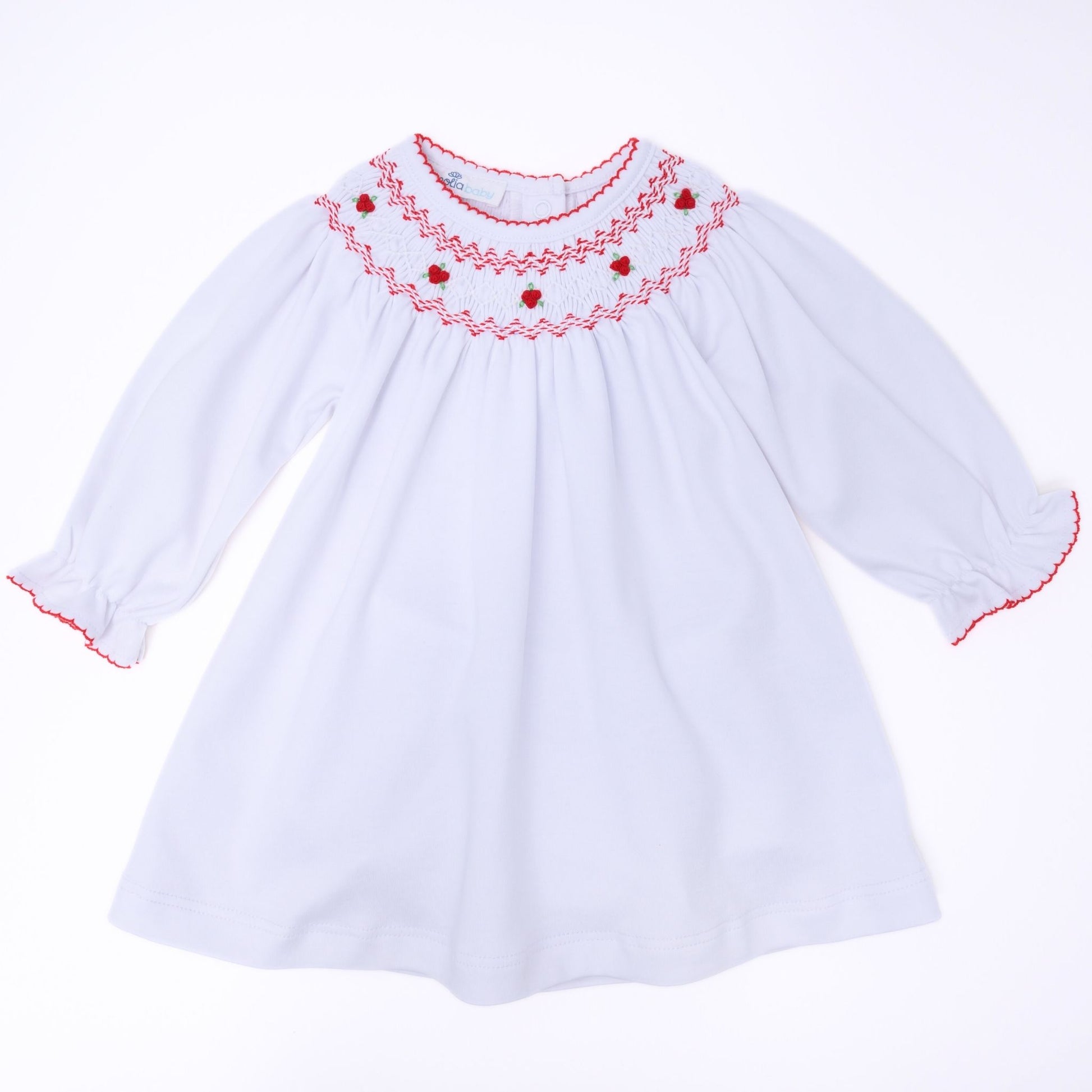 Eve Classics Infant Bishop Long Sleeve Dress Set - White Red - Magnolia Baby Girl