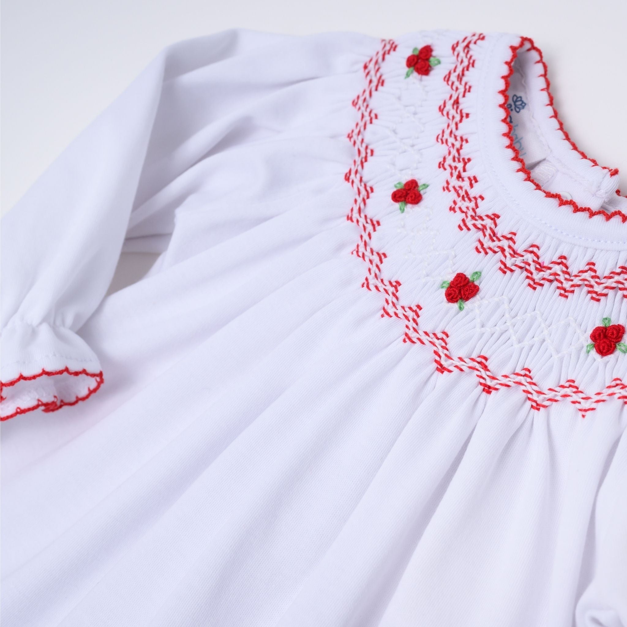 Eve Classics Infant Bishop Long Sleeve Dress Set - White Red - Magnolia Baby Girl