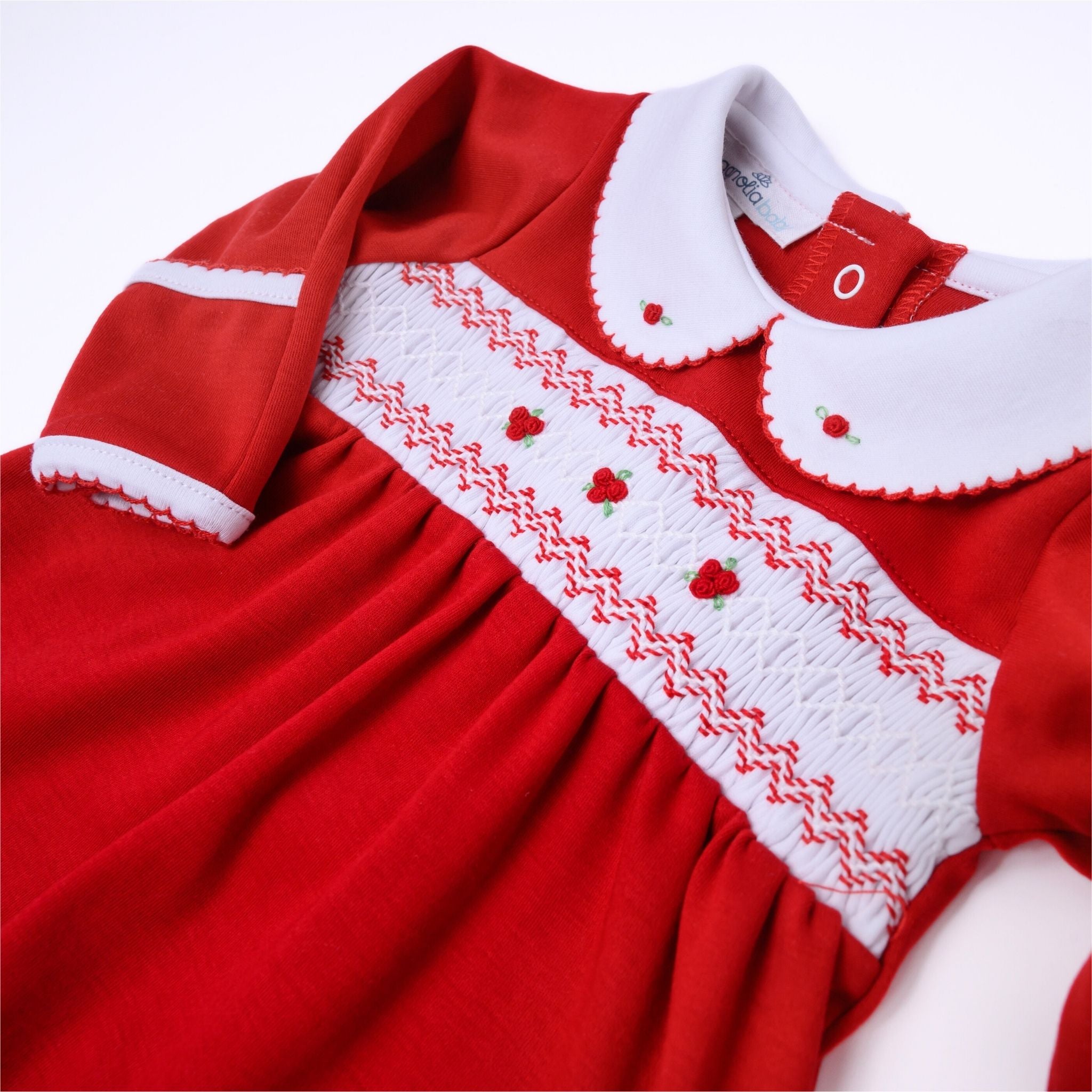 Eve Classics Smocked Footie - Red - Magnolia Baby Girl