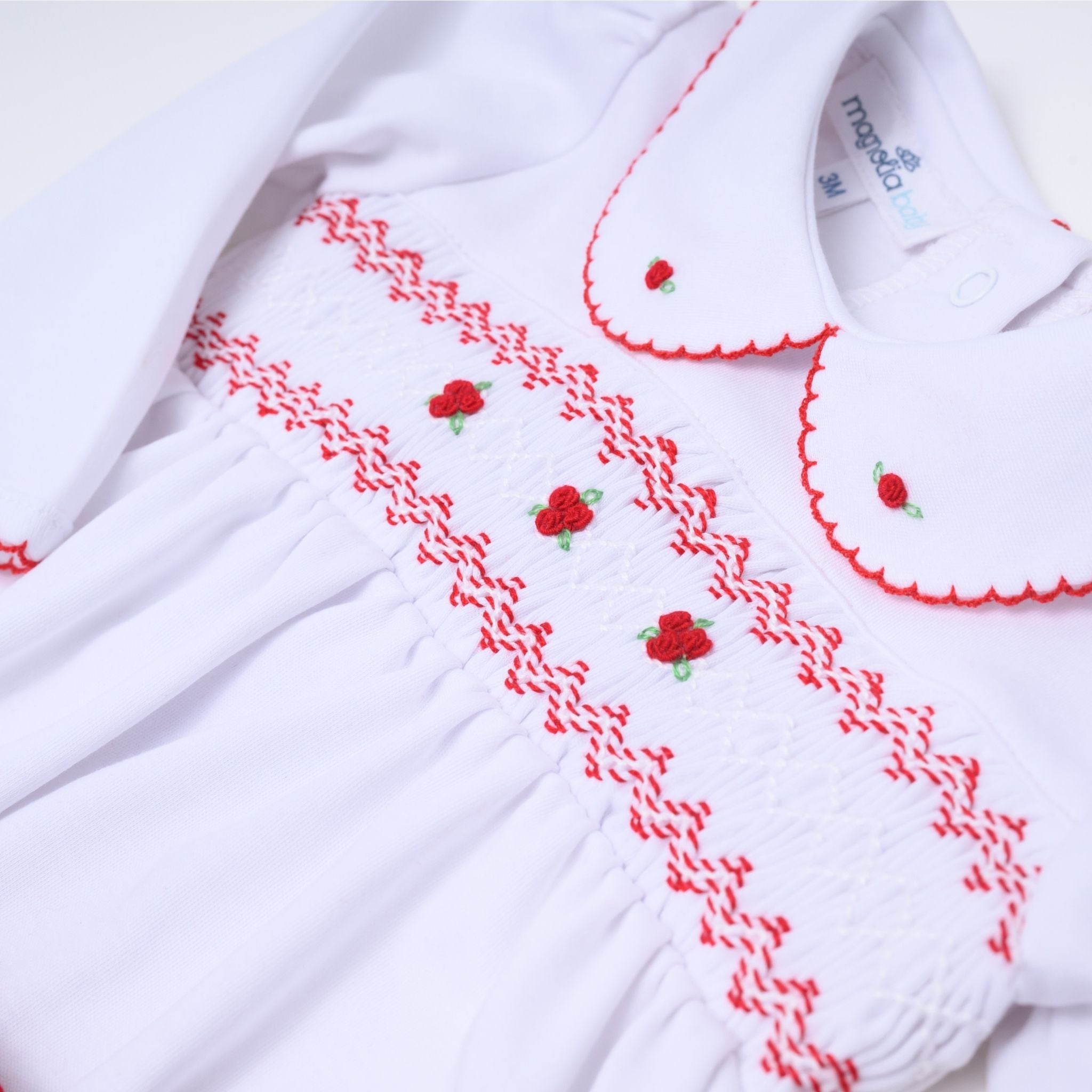 Eve Classics Smocked Long Sleeve Diaper Cover Set - Red - Magnolia Baby Girl