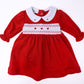 Eve Classics Infant Smocked Long Sleeve Dress - Red - Magnolia Baby Girl