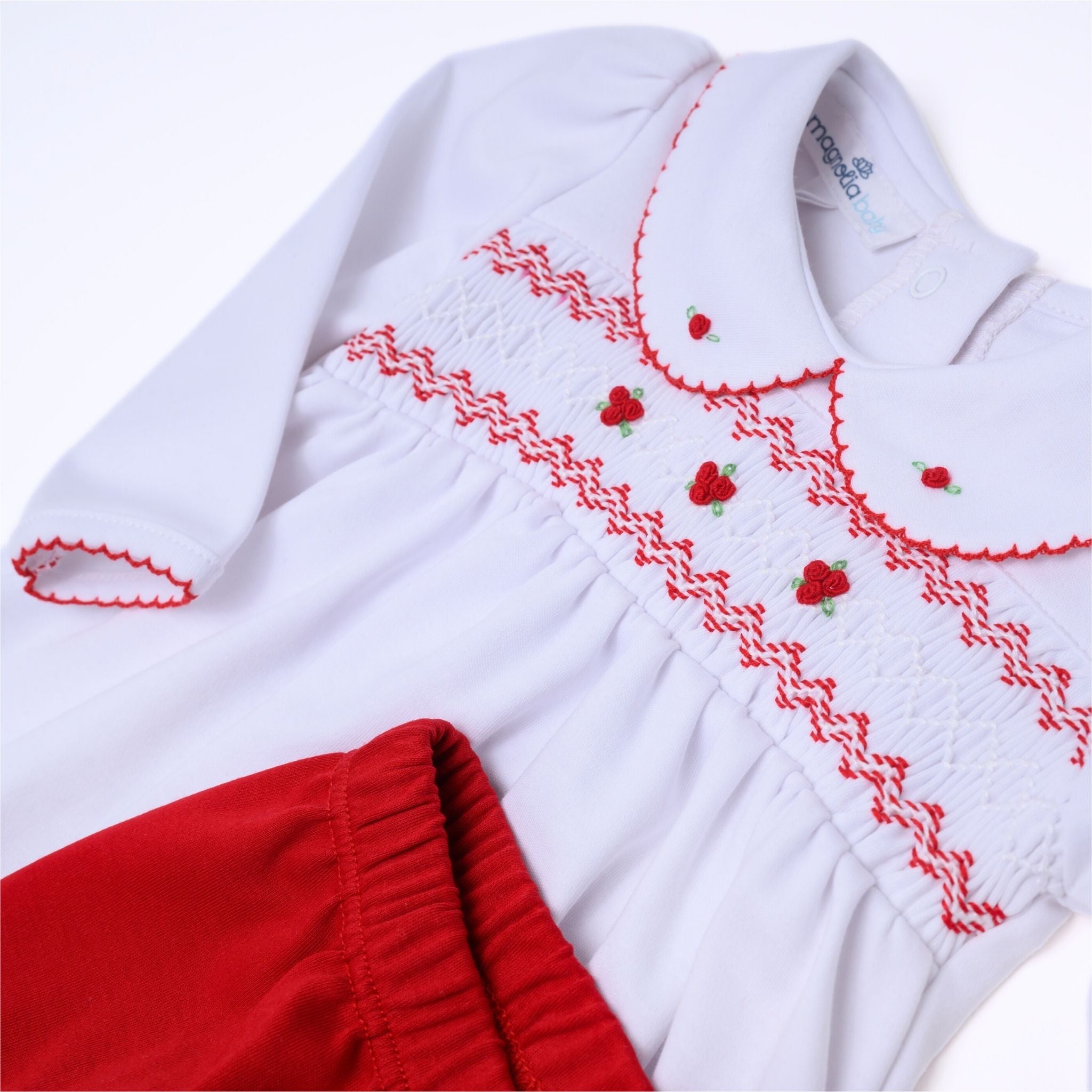 Eve Classics Smocked 2pc Pant Set - Red - Magnolia Baby Girl