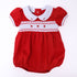 Eve Classics Smocked Short Sleeve Bubble - Red - Magnolia Baby Girl