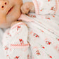 Jolly Ribbons Print Ruffle Zip Footie
