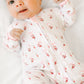 Jolly Ribbons Print Ruffle Zip Footie