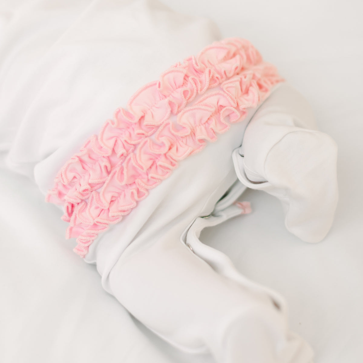 Jolly Ribbons Hand-Embroidered Ruffle Footie