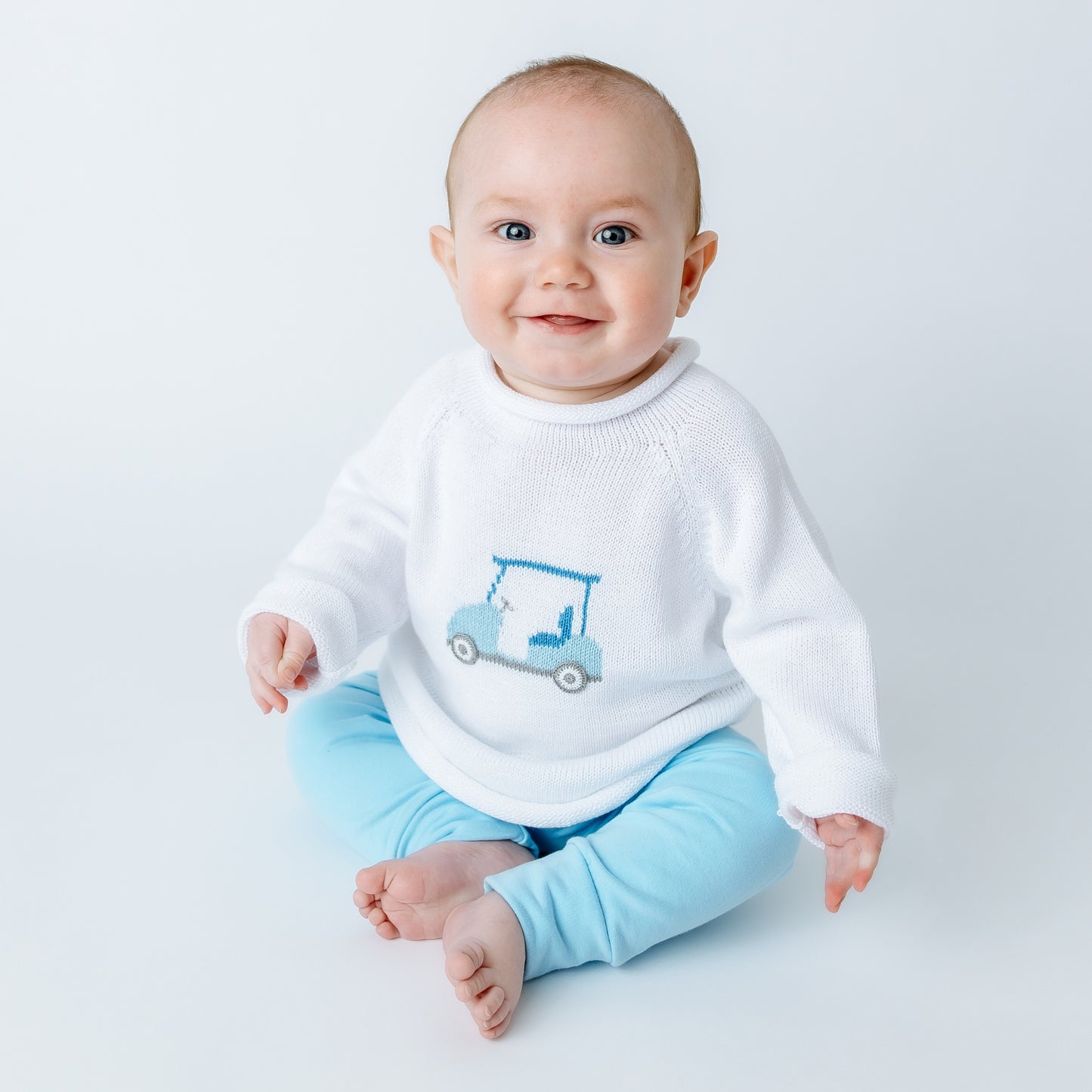 Little Golfer Rollneck Sweater - Light Blue