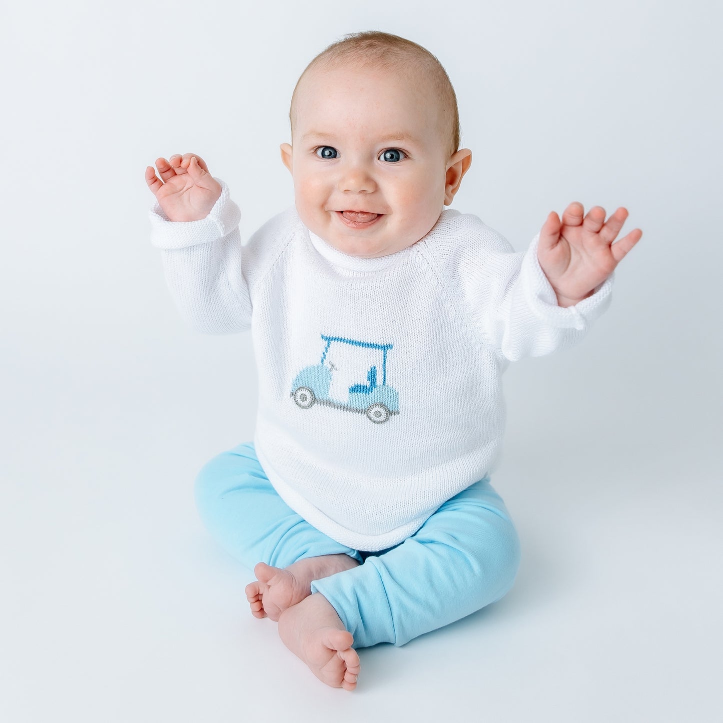 Little Golfer Rollneck Sweater - Light Blue