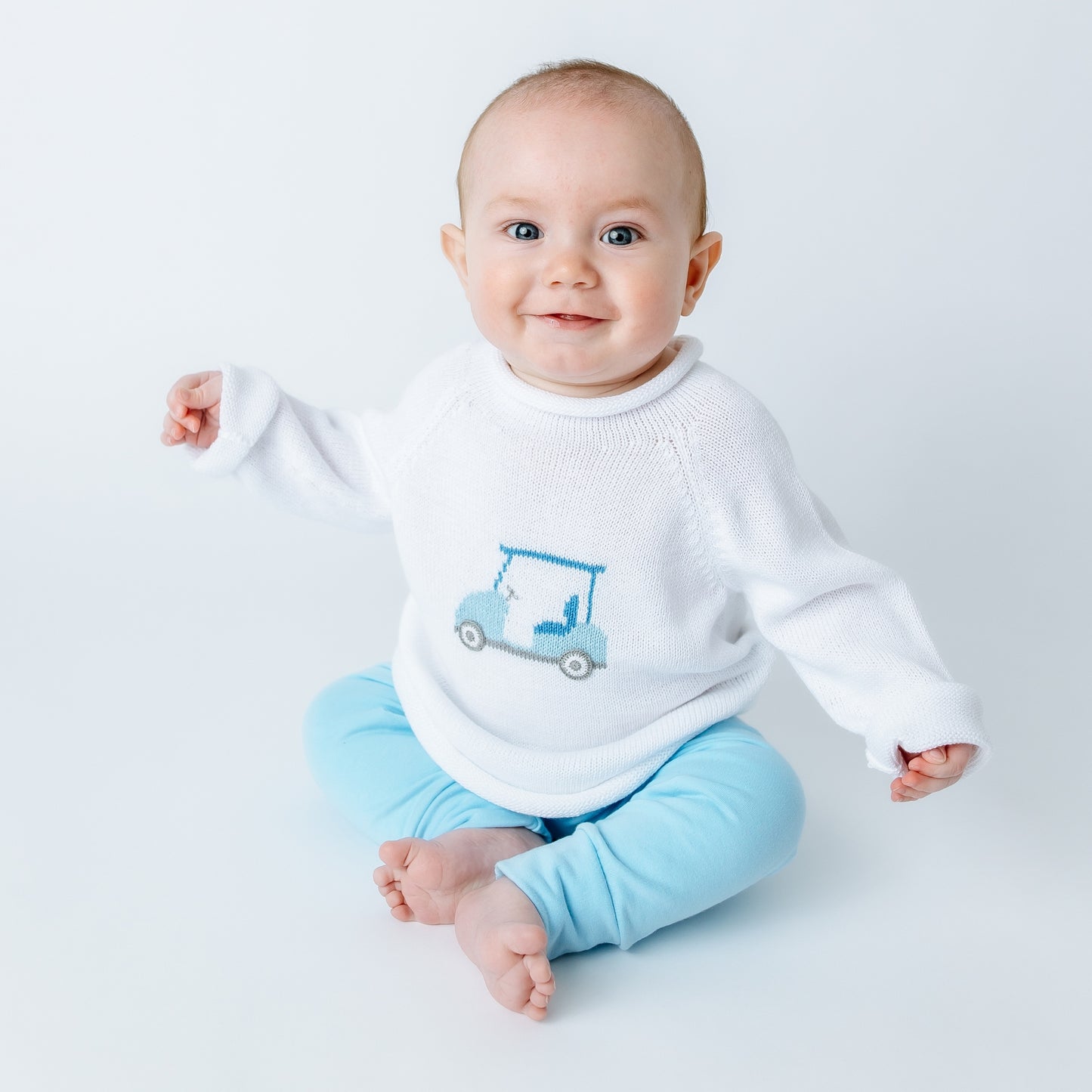 Little Golfer Rollneck Sweater - Light Blue
