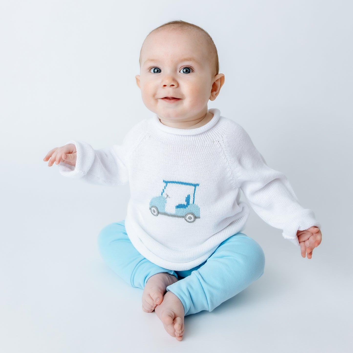 Little Golfer Rollneck Sweater - Light Blue