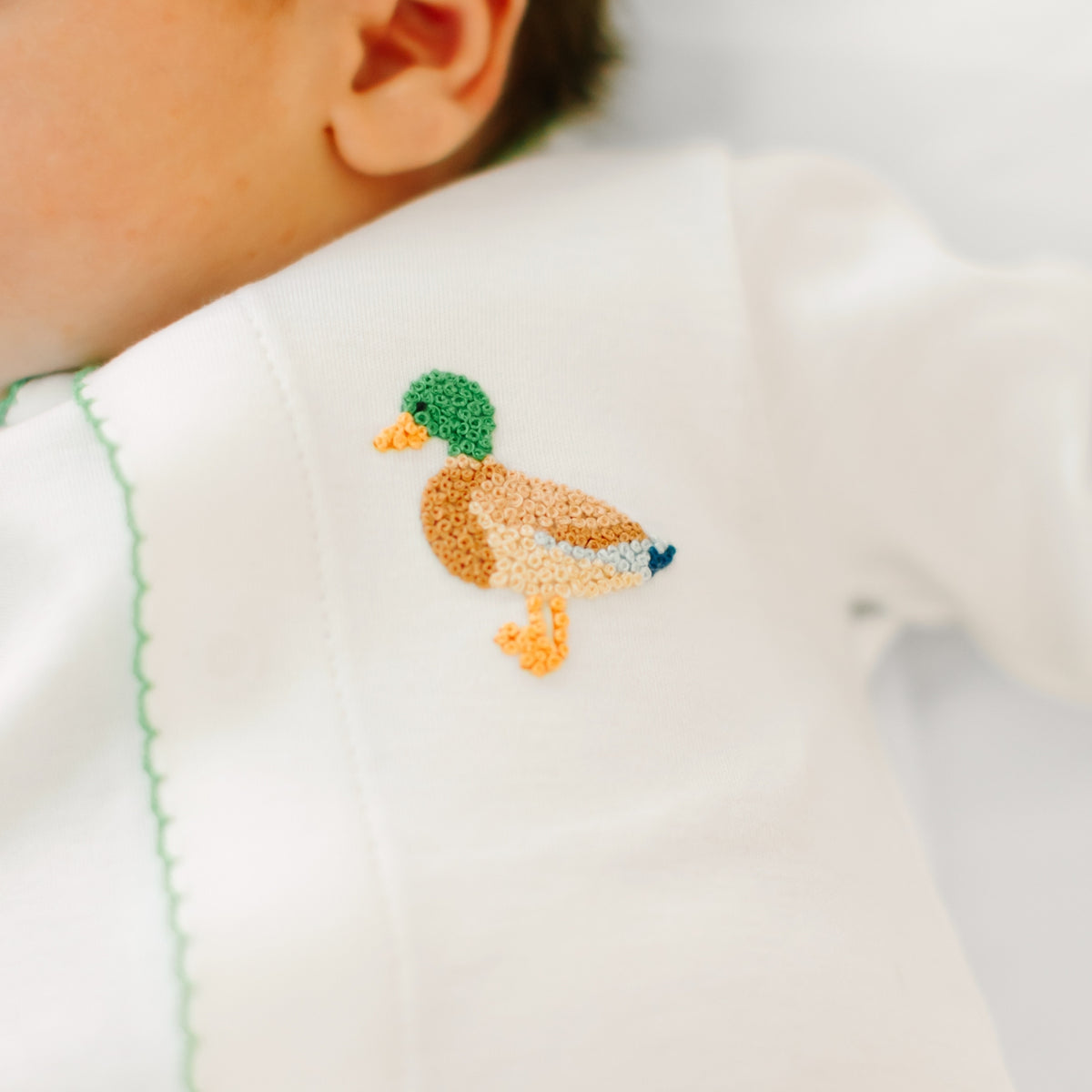 Mallard Moments Hand-Embroidered Footie