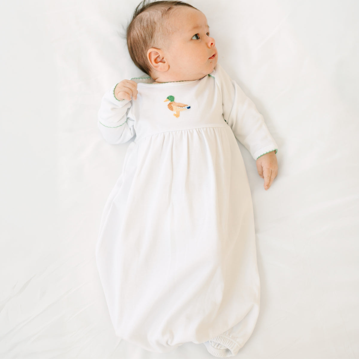 Mallard Moments Hand-Embroidered Gathered Gown