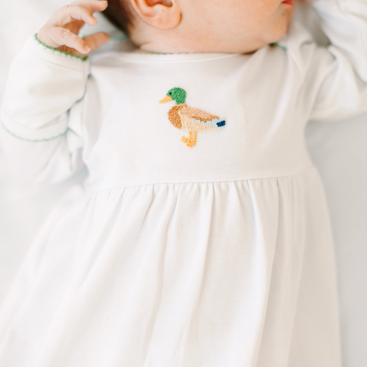 Mallard Moments Hand-Embroidered Gathered Gown