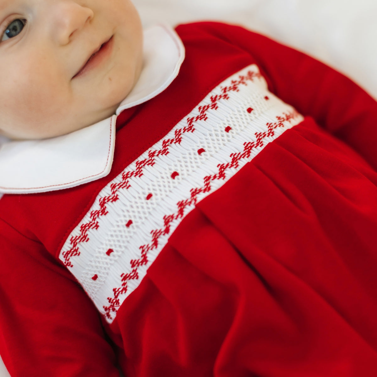 Miles Smocked Long Sleeve Bubble