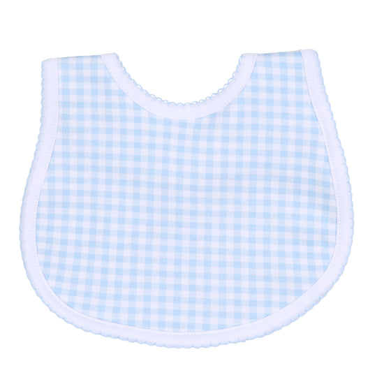 Mini Checks Bib - Blue