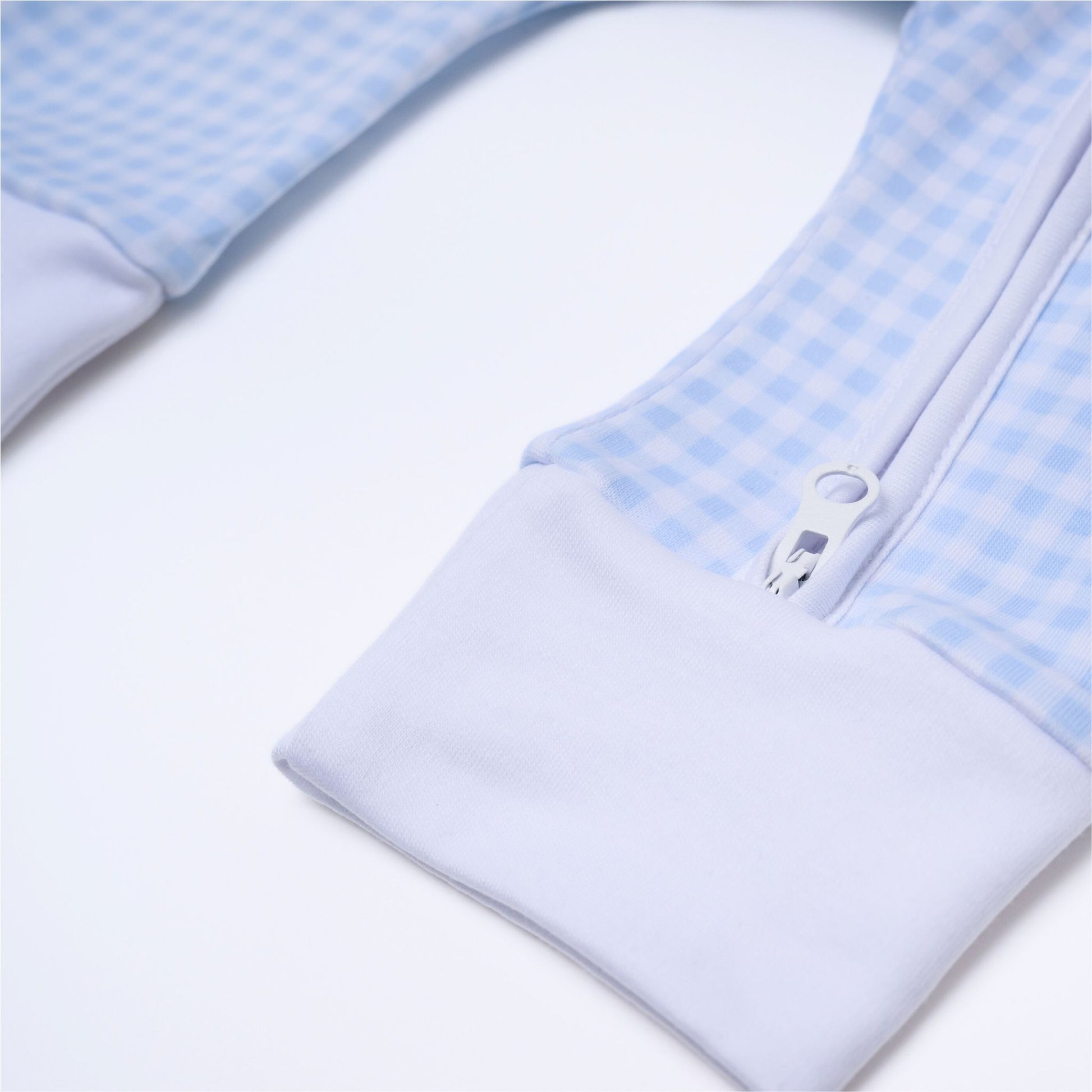 Mini Checks Zip Playsuit Light Blue Magnolia Baby male