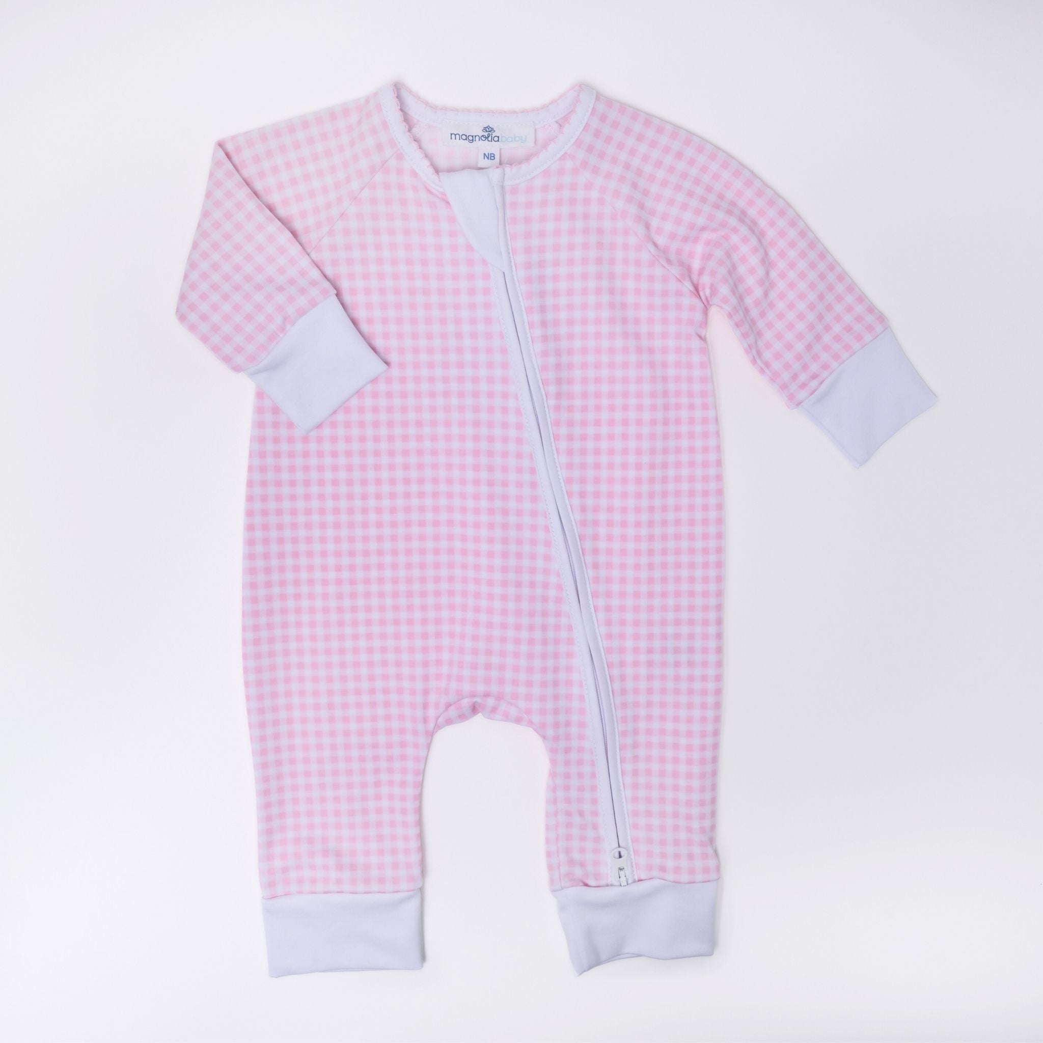 Mini Checks Zip Playsuit Pink Magnolia Baby female