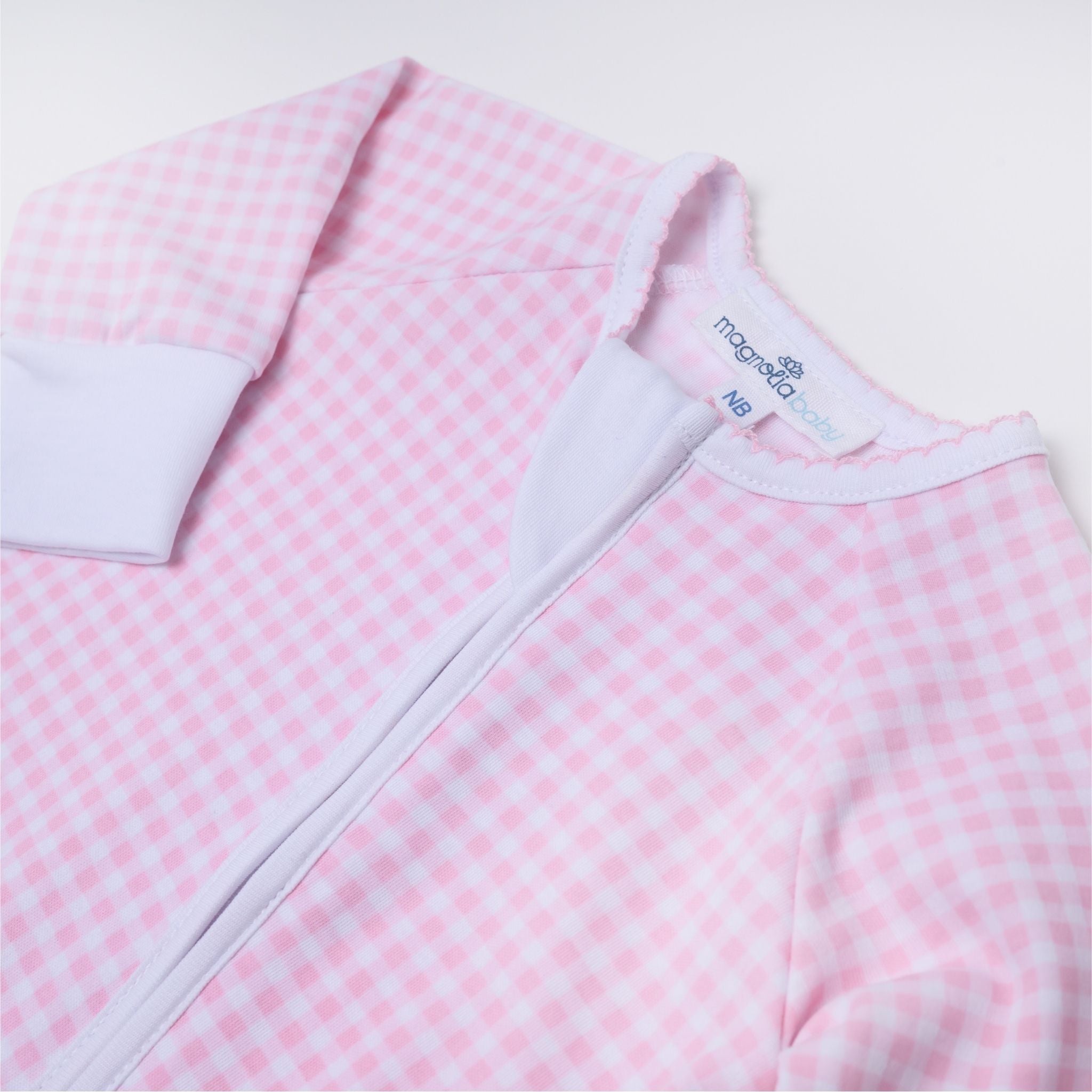 Mini Checks Zip Playsuit Pink Magnolia Baby female
