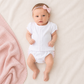 Solid Essentials White Ruffle Diaper Cover Set with Pink Trim - Magnolia BabyDiaper Cover