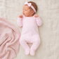 Solid Essentials Lap Footie - Pink with Pink Trim