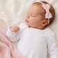 Solid Essentials White Lap Footie with Pink Trim