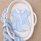 Little Brother Smocked Hand-Embroidered Short Sleeve Bubble