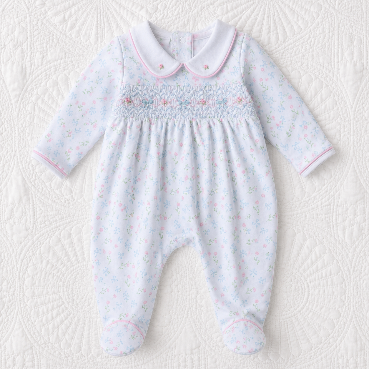 Evelyn's Classics Smocked Footie